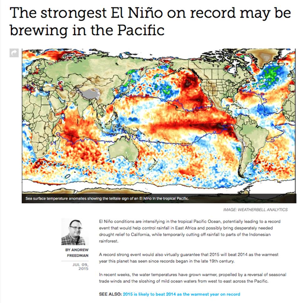 The Mother of all El Ninos may be brewing in the Pacific
