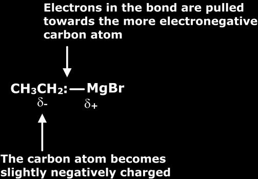 The carbon-oxygen double bond is also highly polar with a significant amount of positive charge on the carbon atom.