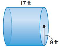 c.find the volume of the right cylinder to the nearest foot. d.a farmer uses a cylindrical silo to store grain.