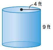 Find the lateral area of the cylinder in terms of π.