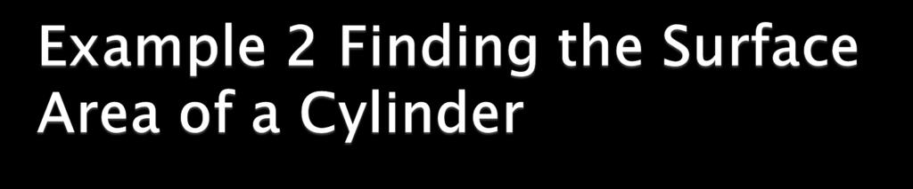 Find the total surface area of the cylinder in