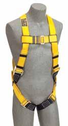 Vest-Style Harness Back D-ring, tongue buckle leg straps.