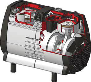 OF322 high pressure motor For applications that require more than 1 bar / 145 psi, OF322 is the ideal choice. This is a two-stage oil-less compressor with a maximum pressure of 12 bar / 175 psi.
