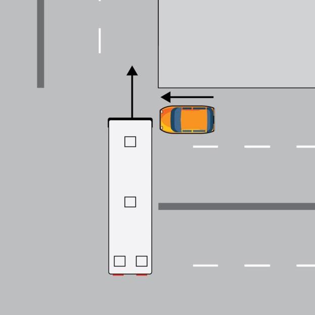 Angle Crashes 1. Non-DART Vehicle Approaching From Right (45%) a.