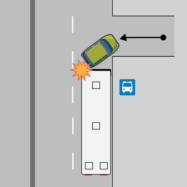 Angle Crashes 1. Non-DART Vehicle Approaching From Right (45%) b.