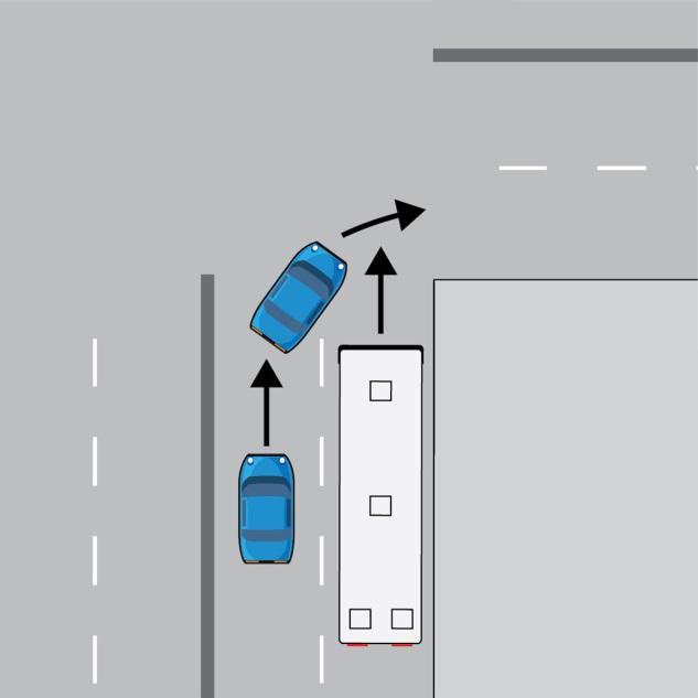 Turning Crashes 1. Non-DART Vehicle Travelling in the Same Direction (88%) a.