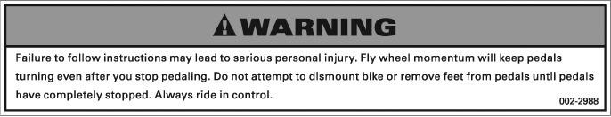 Safety Warning Labels BEFORE USING YOUR PRODUCT: Find and read all warning labels.