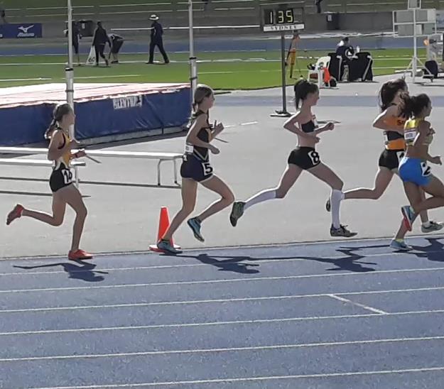 The girls 14yrs 1500m was run as a straight final and again Georgia Arcus was the best placed of the Ryde girls with 4 th place and a time of 4m 57.86s. Arabella Price was 7 th in 5m 05.