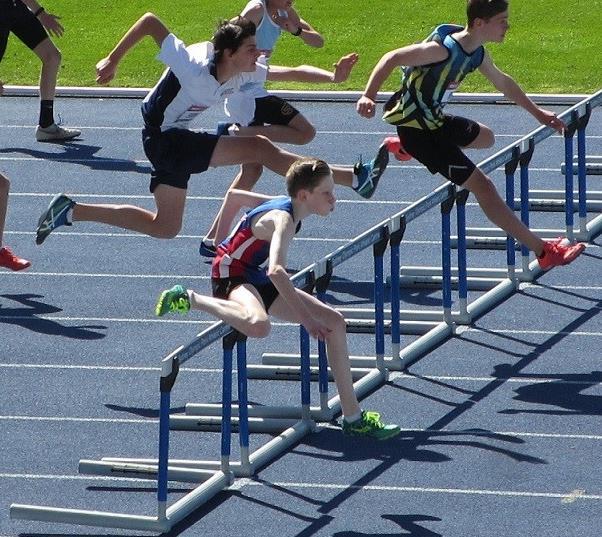 . Timothy Forster (below) was 3 rd in his heat of the 13yrs 90m hurdles in a time of 14.37s and qualify in 6 th spot for the final. In the final Timothy ran 14.14s to place 6 th.