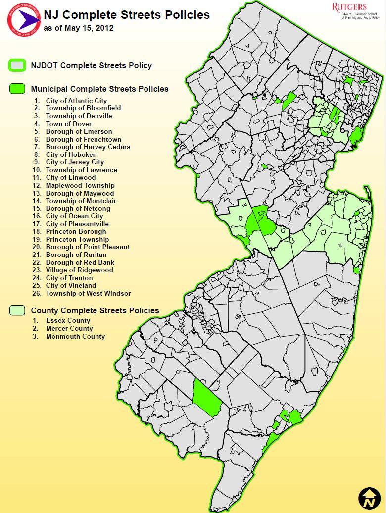 Local Policy Adoption in New Jersey Adopted in 26 municipalities plus 3 Counties Atlantic City Bloomfield Denville Dover Emerson Frenchtown Harvey Cedars Hoboken Jersey City Lawrence Linwood