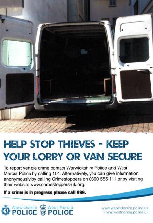 Van Security The theft of lorries, vans, the fuel or their contents can be extremely costly to businesses.