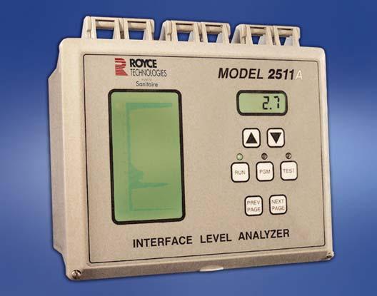 Model 2511A Interface Level Analyzer The Model 2511A is capable of having the ultrasonic speed of sound signal from its transducers changed by the user in applications where liquid mediums other than