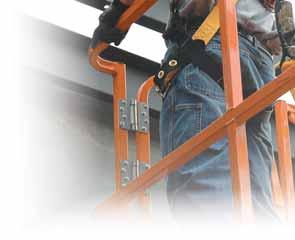 8 m) to 4-ft. (1.2 m) to reduce tripping hazard and smoothly expand to reduce fall forces while a back-up safety strap deploys for added fall protection.