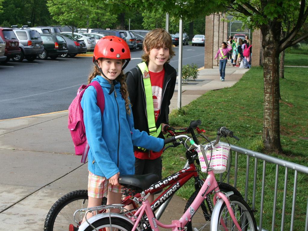 parents, and community members ready to safely bike to school.