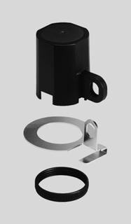 Accessories Regulator lock LRVS for DPA-6/100 LRVS-D-MINI LRVS-D-MIDI Material: Cap: polyacetal Lock plate: steel Knurled nut: aluminium Free of copper and PTFE Ordering data For type Weight Part No.
