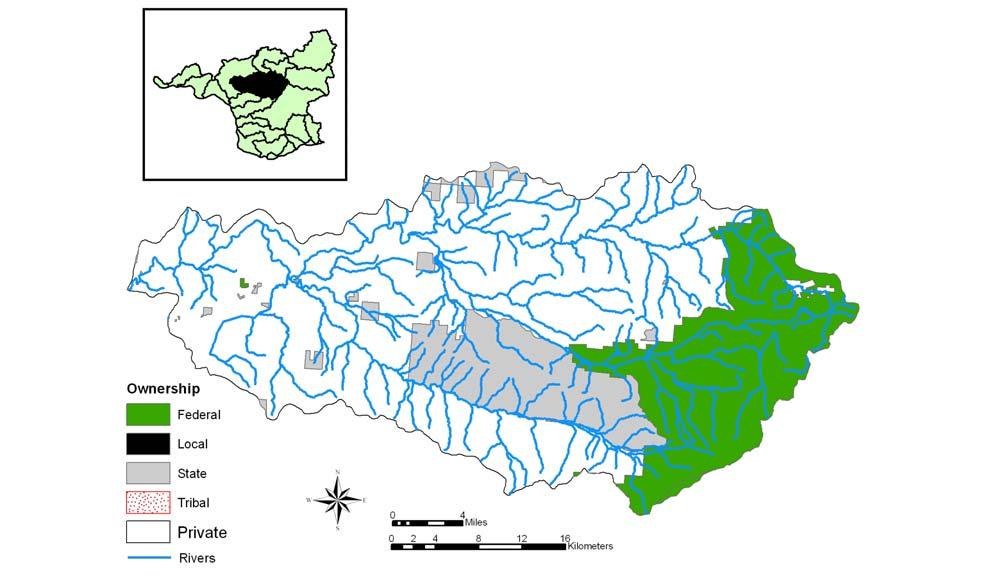 Figure 7-3. Landownership within the Toutle basin.