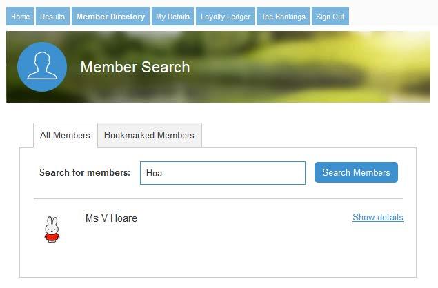 Member Directory A new member will not be displayed in the directory until they have logged on for the first time.