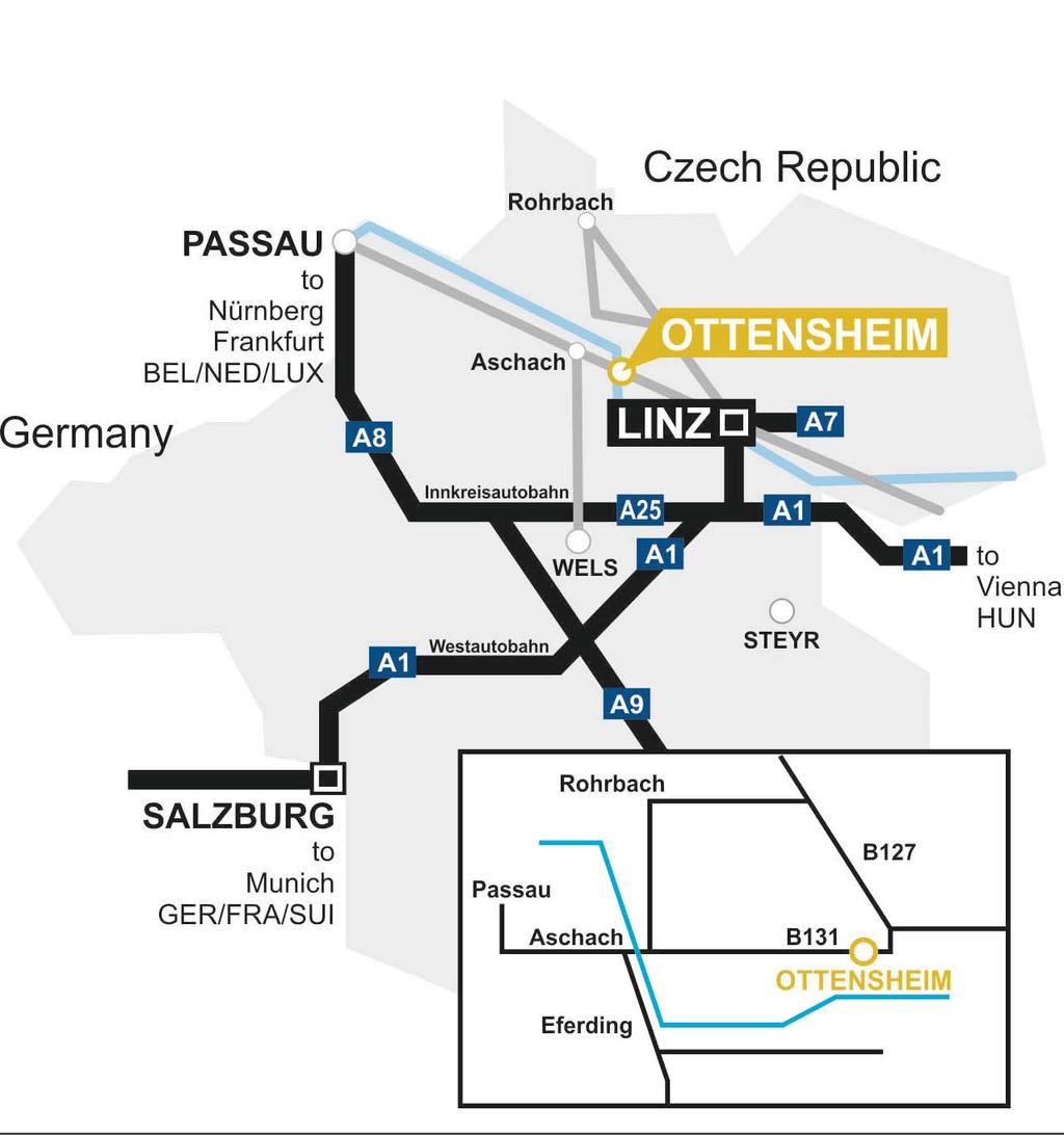 Linz- Ottensheim DIRECTIONS TO THE REGATTA VENUE IN