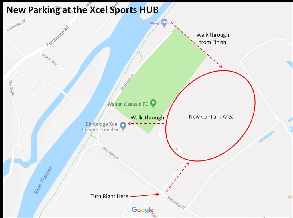 Please help us with this as the leisure centre has been awesome in accommodating our runs! Please, please DO NOT park in the small Weir Hotel (pub) car park as it is reserved for hotel residents only.