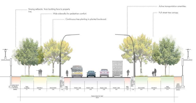 Combined sidewalk bike lanes should be considered. Why is paved median necessary?