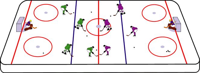 To keep the game safe, there can be no hitting or slap shots. All players should keep track of their goals.