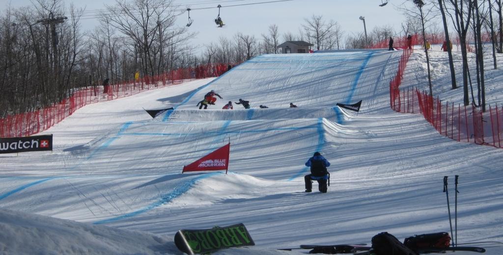 CROSS COURSE DESCRIPTION A Cross Course is a race track that is built out of snow and is designed for 4 or 6 skiers / snowboarders to race together at one time.