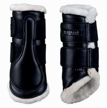 Eco-leather hind brushing horse boots Eco-wool lined Triple
