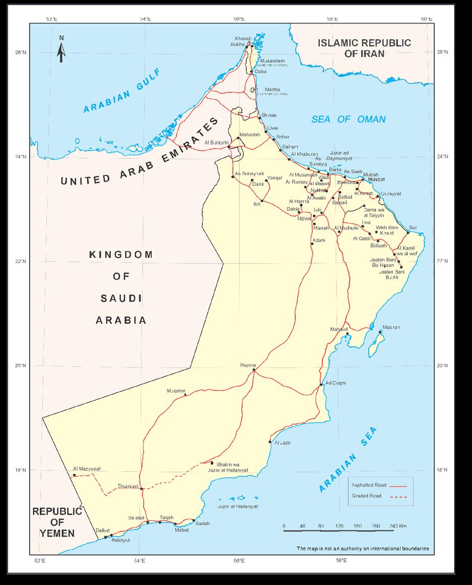 Sultanate of Oman AREA: 309,500 Sq. Km. POPULATION: 3.