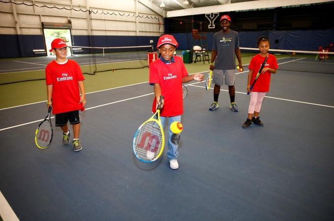 EMIRATES AIRLINE US Open Series Title sponsor Emirates Airline activated a racquet return program and an annual on-site tennis clinic for NewHYTEs (New Haven Youth Tennis & Education).
