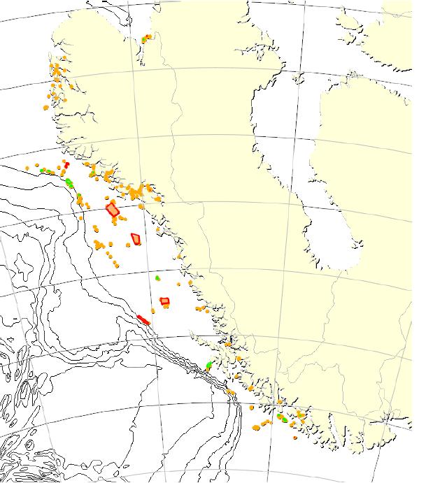NORWEGIAN SEA AREAS New information Several new Lophelia pertusa reefs have been mapped, including many off northern Norway (Figure 7).