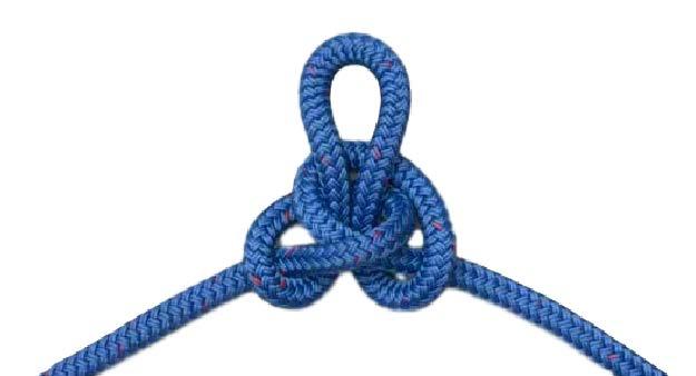 Alpine Butterfly Knot Tied midline, the Butterfly knot provides an attachment point for heavy loads and then unties rather easily compared to most any other non-slipping knot.