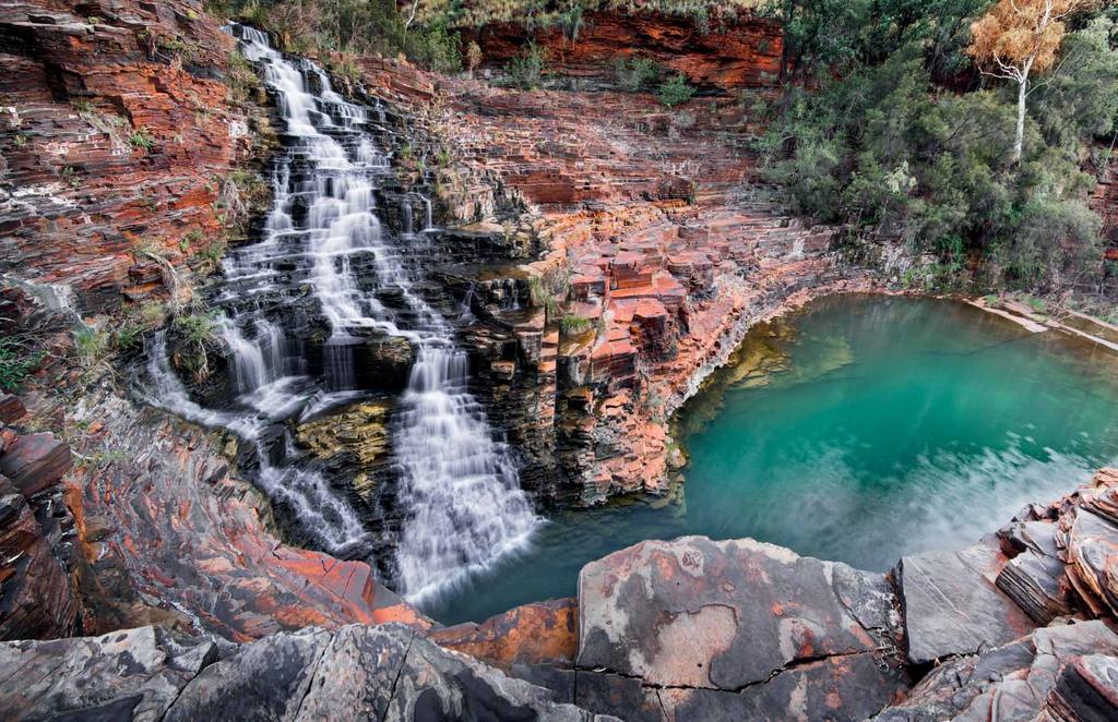 Fortescue Falls, Dales Gorge One of Karijini s more popular watering holes, Fortescue Falls flows year-round a true desert oasis.