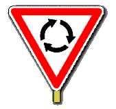 SI060 - Traffic Signs What does this sign mean? - Slow down, be ready to stop and give way to all vehicles already on the roundabout if there is a danger of a collision.