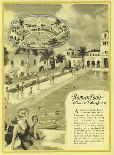 Original Promotional Brochure for Davis Islands The pool depicted, while much larger, contains many