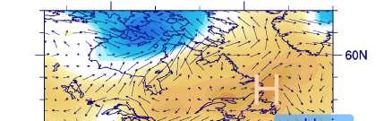 Pressure gradient drives cold air to the