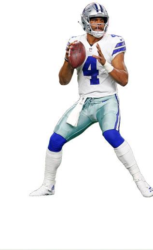 20 DAK TO THE FUTURE In his third pro season, Dak Prescott ranks sixth in completions (747) and seventh in wins (25), passing yards (8,408), passing touchdowns (53) and attempts (1,155) in team