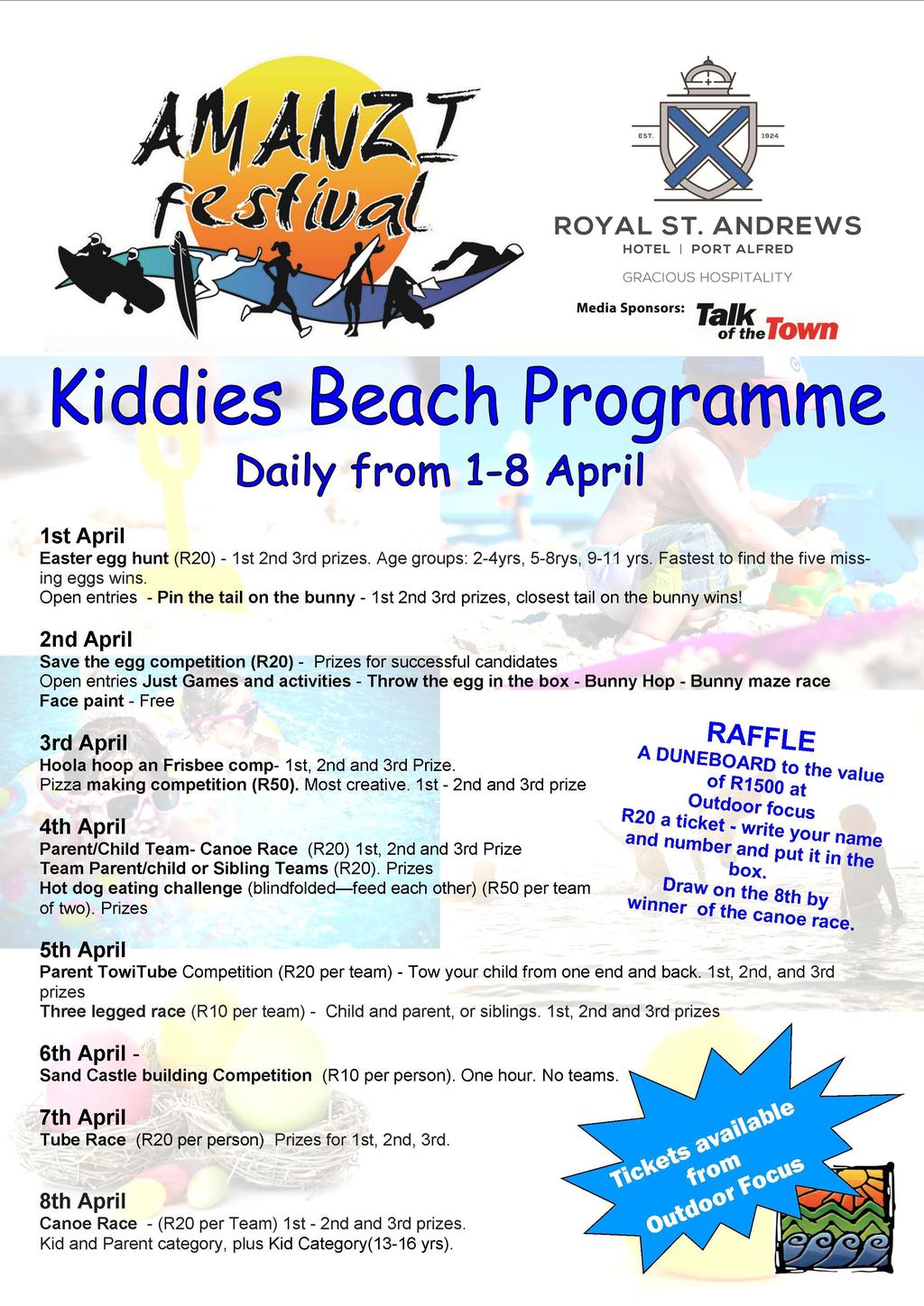 Kiddies activities: A full programme of children s activities was