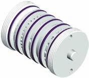 Housing bolts with spring washers on large stainless steel discs reduce the surface pressure.