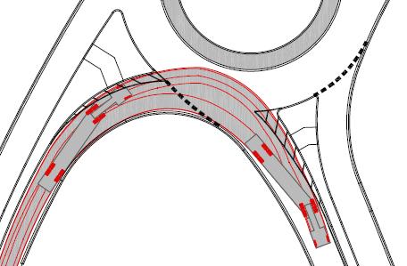 2.0 TRUCKS AT ROUNDABOUTS 2.1 TRUCK ACCOMMODATION TREATMENTS Several horizontal design treatments exist to accommodate large commercial vehicles at roundabouts.