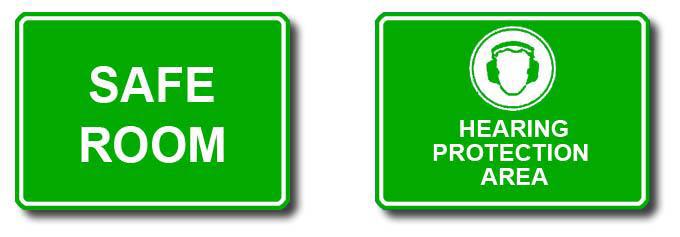 Keyword: Safety Color: Green Signs & Lights To be used to indicate general instructions relative to safe work practices, reminders of safety procedures and location of