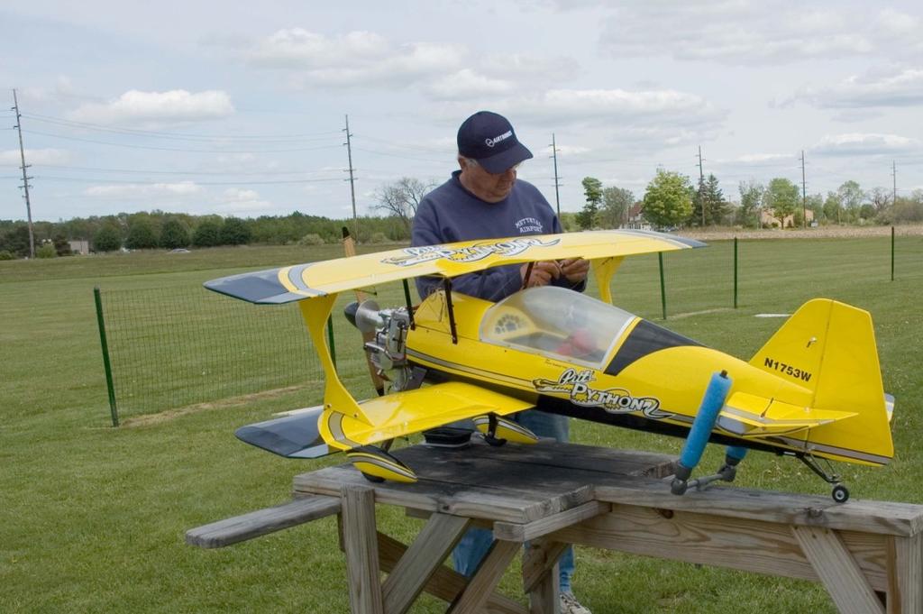 Matt Jerue had a maiden flight with his good looking red, white and blue plane.