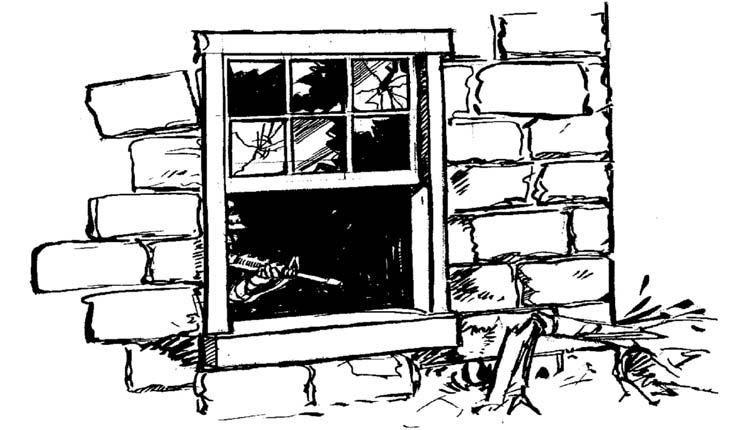 Figure 3-43. Soldier firing around cover. c. Windows. In an urban area, windows provide convenient firing ports.