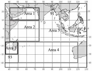 Kasetsart J. (Nat. Sci.) 44(1) 63 Figure 1 Indian Ocean fishing zones (IOTC, 2008b).