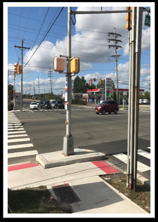 islands required at wide intersections Brick Blvd &