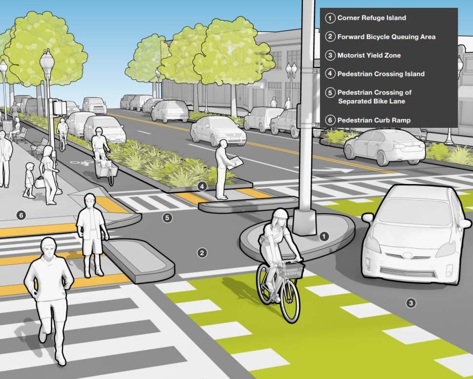 intersection to maximize protection for bicyclists and to truly be considered an All Ages and Abilities facility.