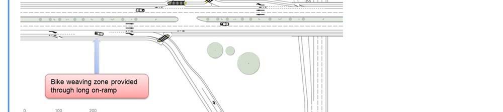 Recommended Bicycle and Pedestrian Improvements at On Ramp Entered from Long, Single Right Lane