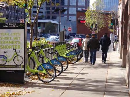 5.8.6 - Bikeshare A bikeshare program such as Nice Ride Minnesota can be a great way to increase the reach and effectiveness of a transit center.