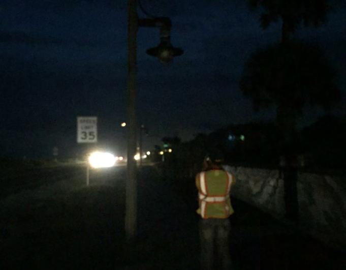The reduced lighting conditions can make it difficult for drivers to see pedestrians or bicyclists at night, especially