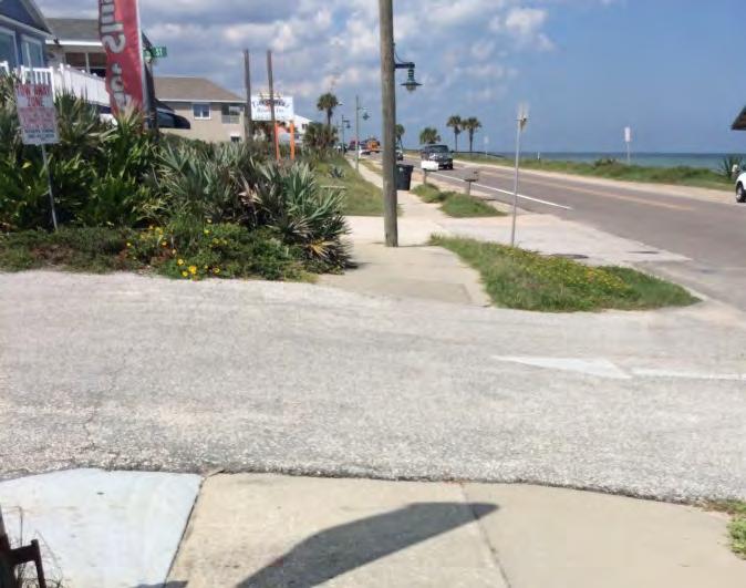 The pole locations still provide adequate effective sidewalk widths; however, they are potential conflicts to non-motorists using the sidewalk.