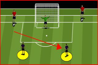 er has a ball. Split into four groups, one at each corner. First er in each group dribbles to cone in middle, performs a move and then accelerates to the next group. Everyone goes the same direction.